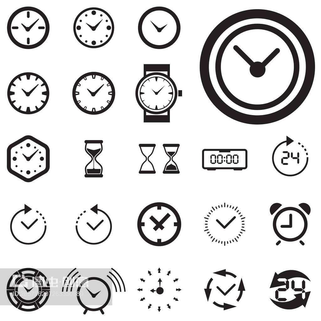 时间或时钟图标孤立Time Or Clock Icon Isolated